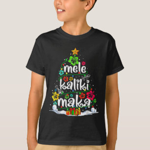Camiseta Árvore de Natal Floral Havaiana Mele Kalikimaka Tr