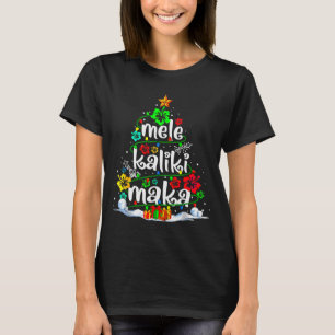 Camiseta Árvore de Natal Floral Havaiana Mele Kalikimaka Tr