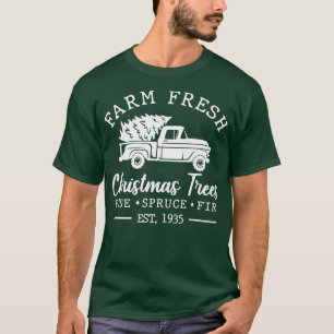 Camiseta Árvore de Natal Fresca de fazenda Árvores de Natal