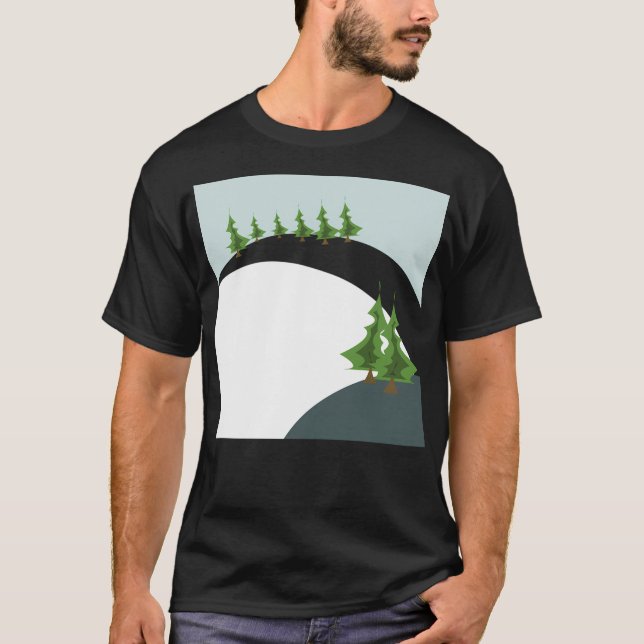 Camiseta Árvore De Natal Geométrica Design na Montanha De N (Frente)