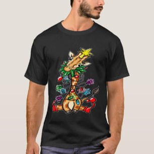 Camiseta Árvore de Natal Girafa ama Girafas