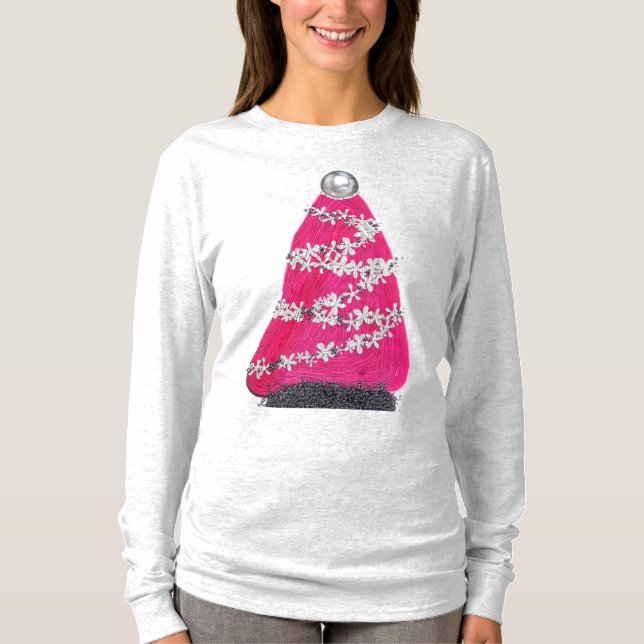 Camiseta Árvore de Natal Glam Pink (Frente)