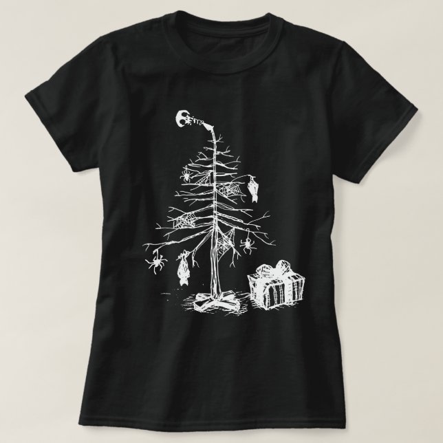 Camiseta Árvore de Natal Gótica (Frente do Design)
