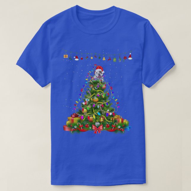 Camiseta Árvore de Natal Ilumina Cachorro Americano Dog Gif (Frente do Design)