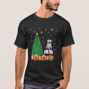 Camiseta Árvore de Natal Iluminação Chapéu de Papai Noel En