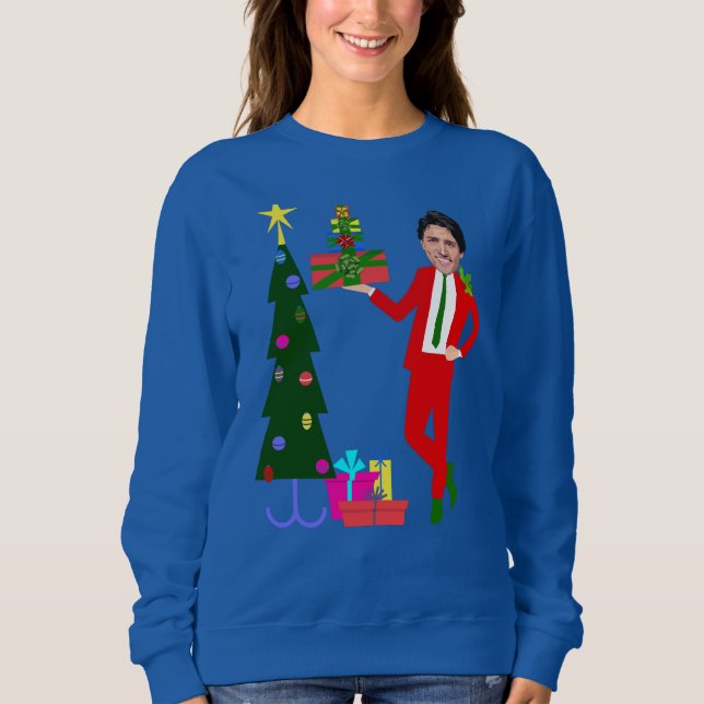 Camiseta árvore de natal justin trudeau (Frente)