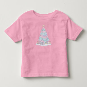 Camiseta Árvore de Natal Kawaii Pastel Rosa e Azul Fofo