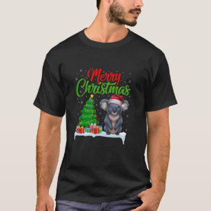 Camiseta Árvore de Natal Koala Luz Engraçado Xmas Koala Lov
