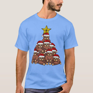 Camiseta Árvore de Natal Lenta Animais de Árvore de Natal G