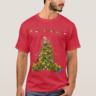 Camiseta Árvore de Natal Luz Basenji Cachorro Presente Sobr