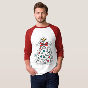Camiseta Árvore de Natal Minimalista Caprichosa Adesivo