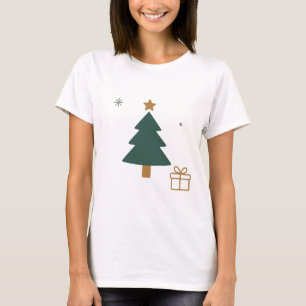 Camiseta Árvore de Natal Minimalista – Design Simples de Fe
