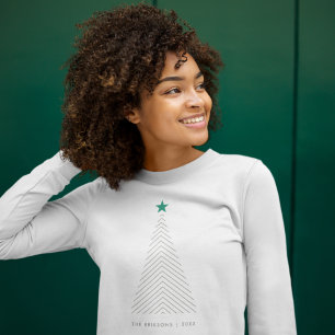 Camiseta Árvore de Natal minimalista Green Star Scandi