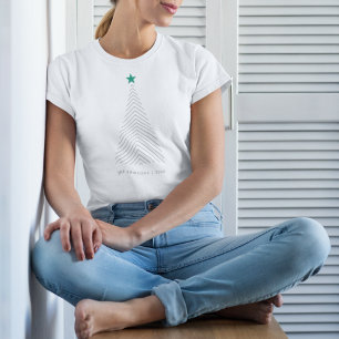 Camiseta Árvore de Natal minimalista Green Star Scandi