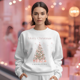 Camiseta Árvore de Natal Modern Blush – Férias Personalizad