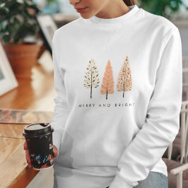 Camiseta Árvore de Natal Moderna Minimalista Alegre e Brilh