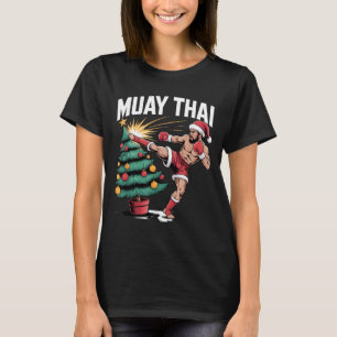 Camiseta Árvore de Natal Muay Thai Artes Marciais Kickboxin
