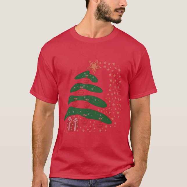 Camiseta Árvore de Natal nevando (Frente)