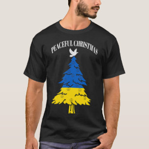 Camiseta Árvore de Natal Pacífica Paz Ucrânia 
