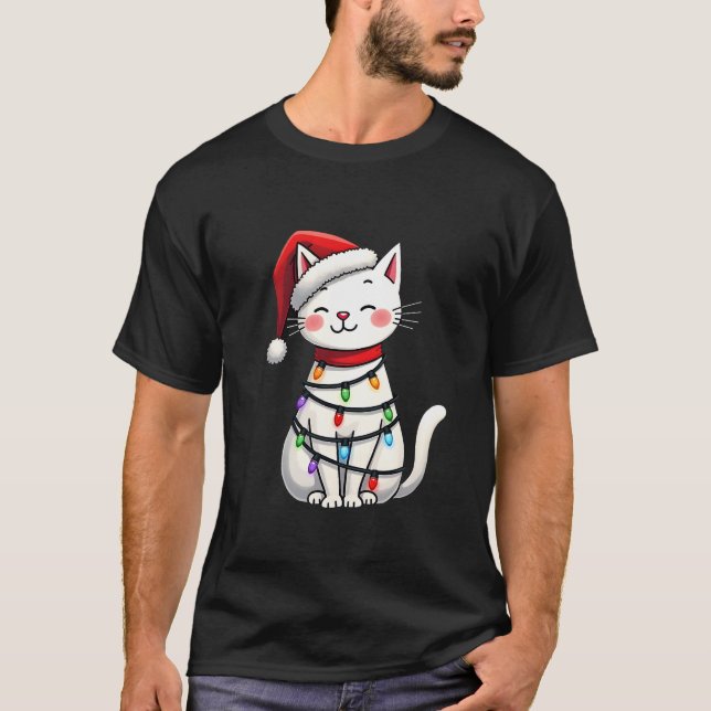 Camiseta Árvore de Natal para Gatos Natal (5) (Frente)