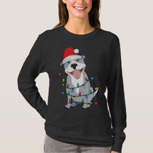 Camiseta Árvore de Natal Pitbull Papais noeis Luminosos Cac