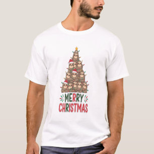 Camiseta Árvore de Natal Preguiçoso Feliz