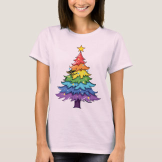 Camiseta Árvore de Natal Rainbow