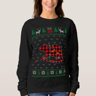 Camiseta Árvore de Natal Rat Luz Decoração Xmas Sweater