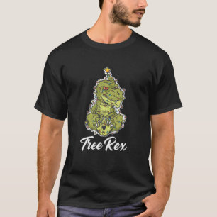 Camiseta Árvore de Natal Rex Dinossauros Papais noeis Xmas