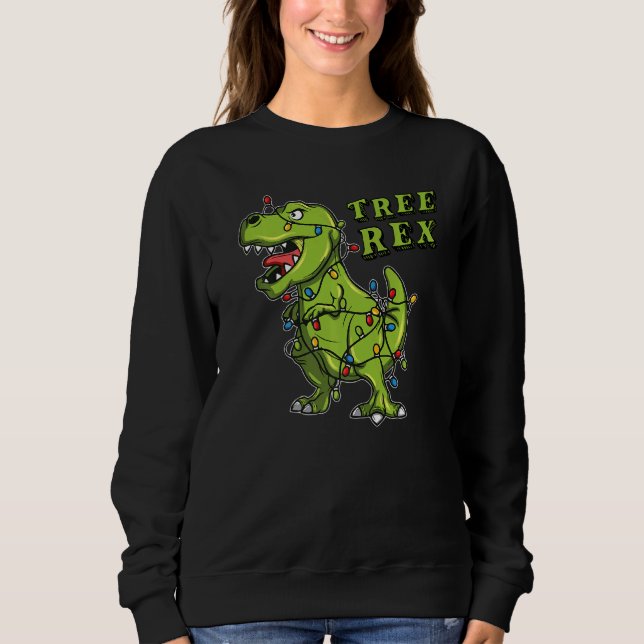 Camiseta Árvore de Natal Rex Palha de Algodão de Natal (Frente)