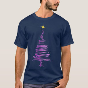 Camiseta Árvore de Natal rosa - Arte de Arroz