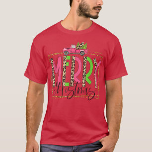 Camiseta Árvore de Natal Rosa de Feliz Natal, Caminhão Rosa