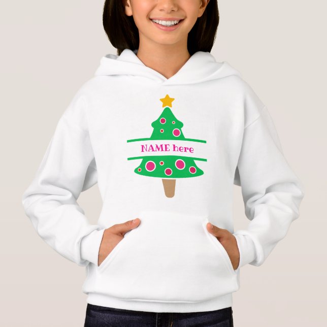 Camiseta Árvore de Natal Rosa E Verde (Frente)