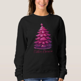 Camiseta Árvore de Natal Rosa Glitérica
