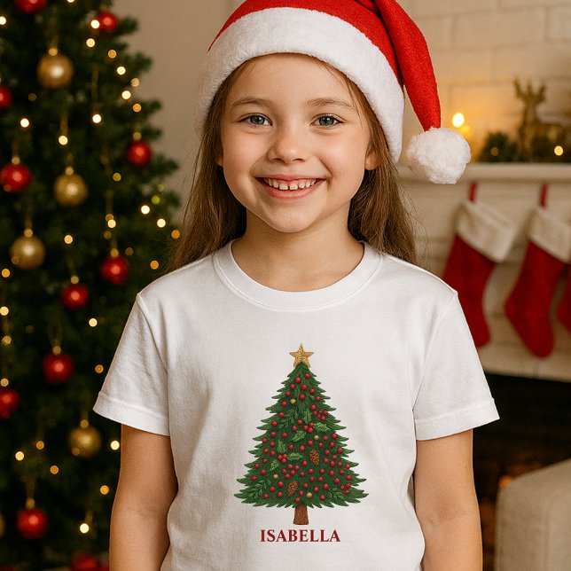 Camiseta árvore de natal russa do país, branco (Criador carregado)