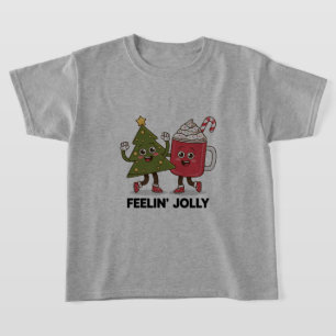 Camiseta Árvore de Natal Sentindo Alegria Amante de Café In