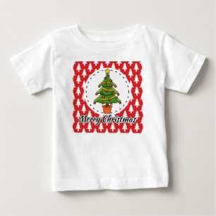 Camiseta Árvore de Natal sobre Pinheiros Vermelhos - Feliz