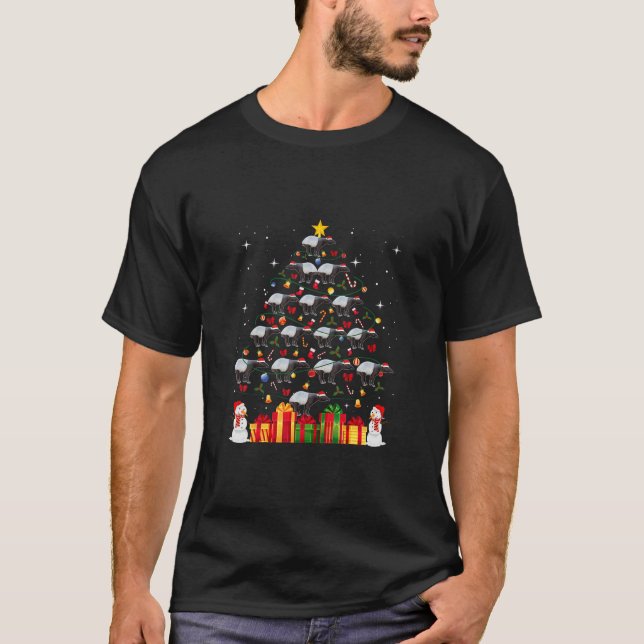 Camiseta Árvore de Natal Tapir Luzes de Pão de Presente Bon (Frente)