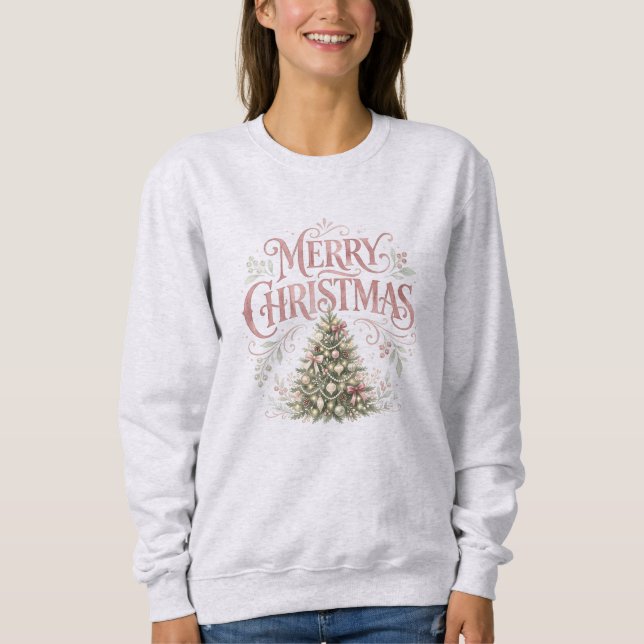 Camiseta Árvore de Natal Tradicional Rosa | Pinkmas (Frente)