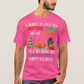 Camiseta Árvore de Natal Turquia, Férias Felizes, Natal L