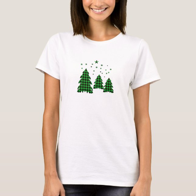 Camiseta Árvore de Natal xadrez (Frente)