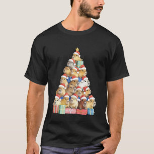 Camiseta Árvore de Natal Xmas Capivara Pijama Chapéu do Pap