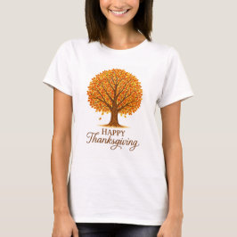 Camiseta Árvore de Outono Aconchegante Feliz Ação de Graças