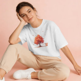 Camiseta Árvore de Outono e Esquilo 