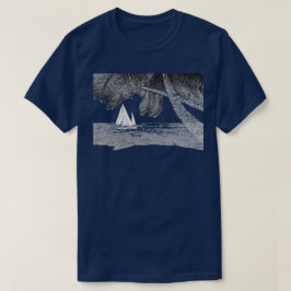 Camiseta Árvore de Palm de Praia do Oceano Navegante