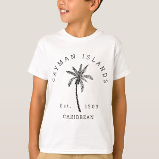 Camiseta Árvore de Palm de Praia Original das Ilhas Cayman 