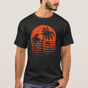 Camiseta Árvore de Palma da Coco, Vintage Sunset