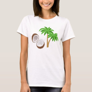 Camiseta Árvore de Palma de Coco Teto Ringer