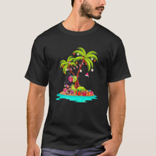 Camiseta Árvore de Palma de Natal Correspondência de Coco