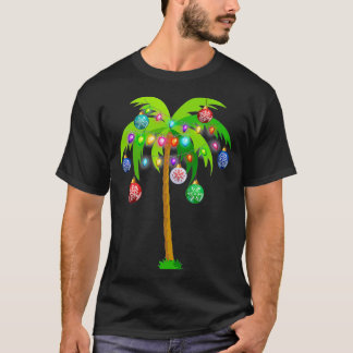 Camiseta Árvore de Palma de Natal do Havaí Tropical Xmas Co